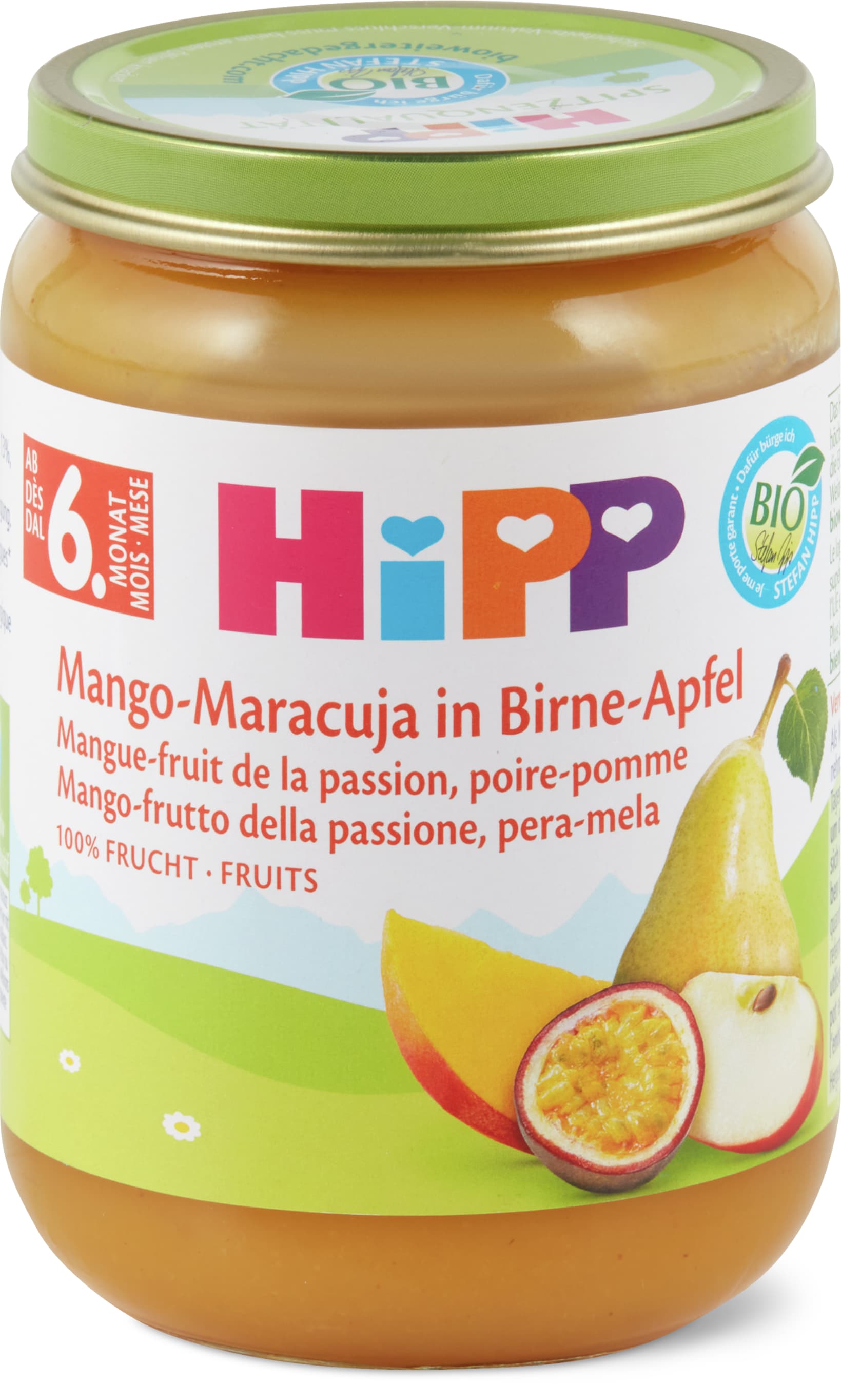 Hipp Mangue, fruit de la passion, poire et pomme 190g